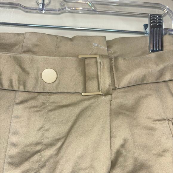 New Mango Suit High-Waisted Belted Trousers โ Size 4 Khaki Business Pants - Picture 7 of 15